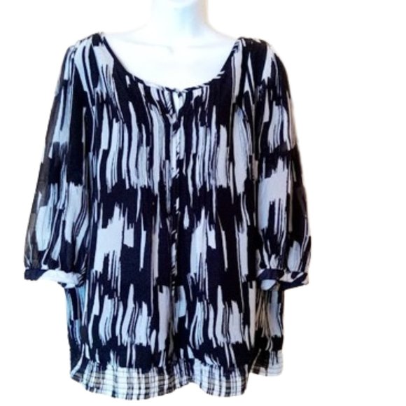 ---  Black White Top Fits Size Large - Picture 1 of 1